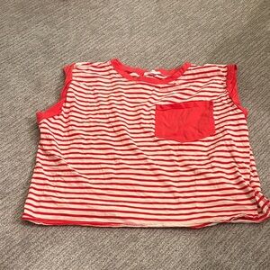 Ces Femme Red and White Striped Tee